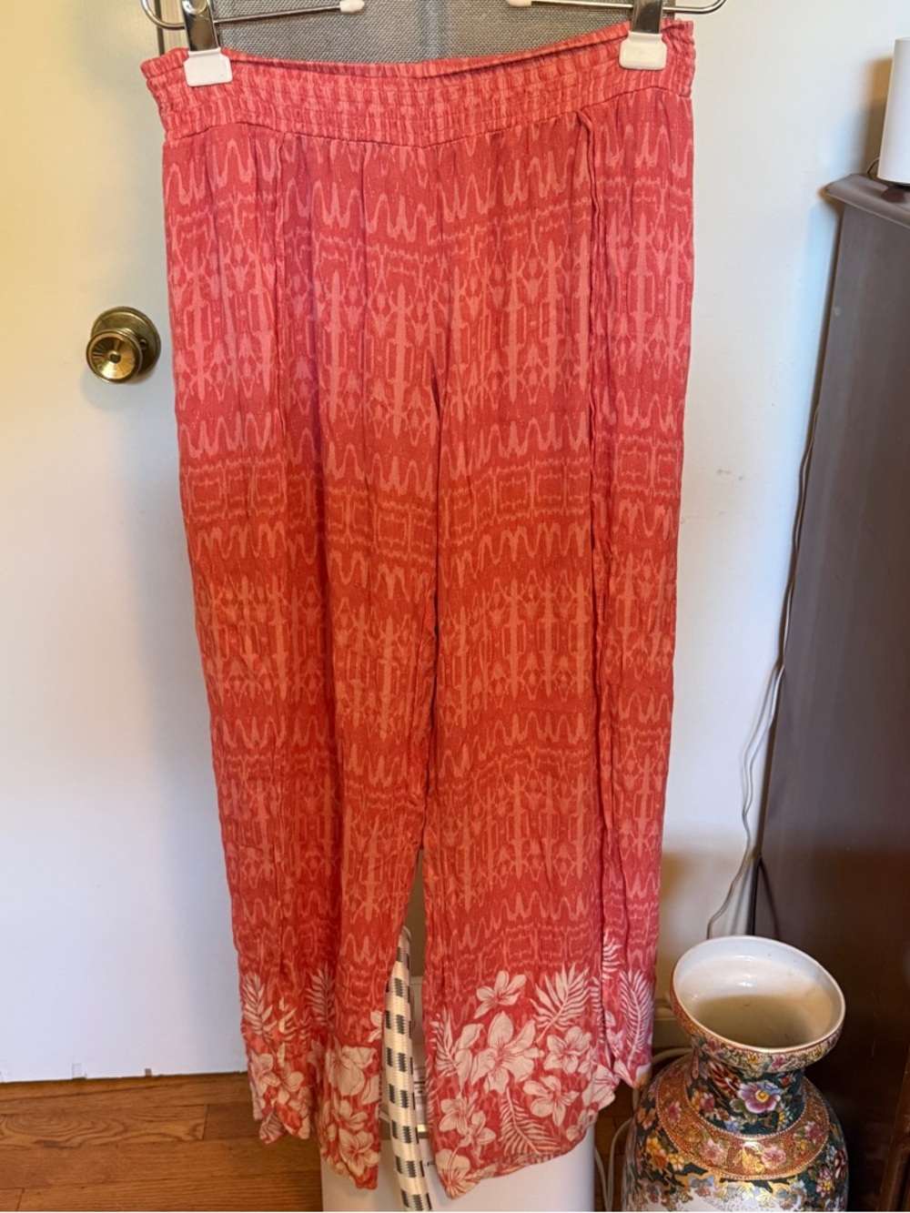 Salt Life Coral Printed Split Leg Boho Pants